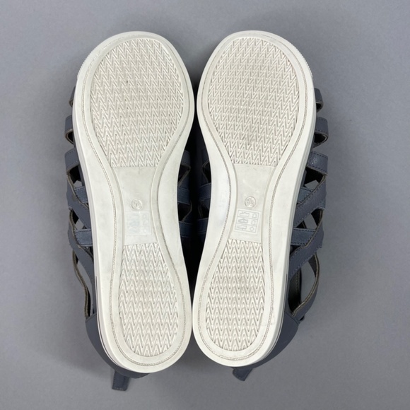 Eileen Fisher Shoes Womens 8.5 gray white leather sandals zip strap casual - Picture 11 of 13